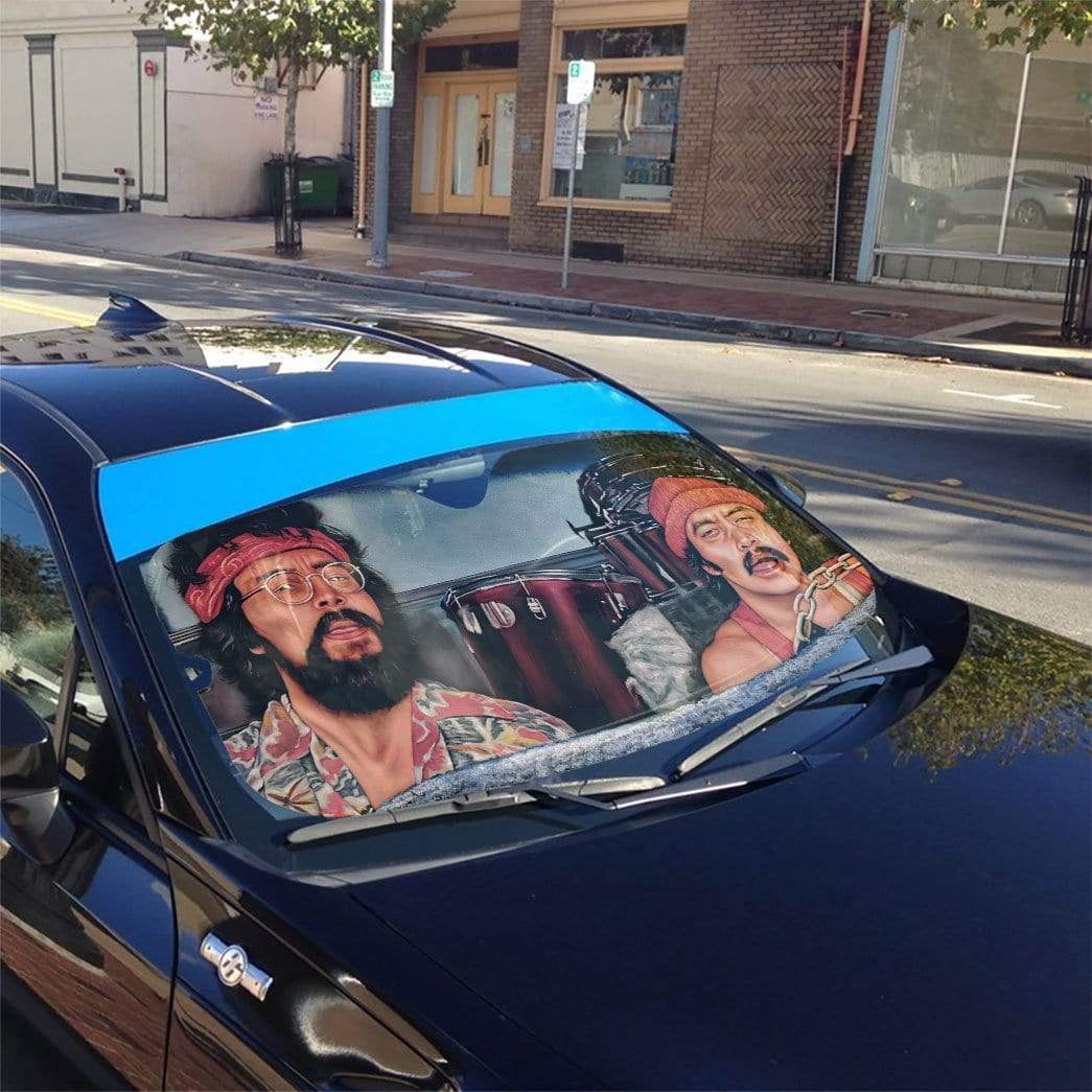 Gearhumans 3D CHEECH AND CHONG Custom Car Auto Sunshade