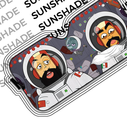 Gearhumans 3D Chee And Cho In Space Custom Car Auto Sunshade