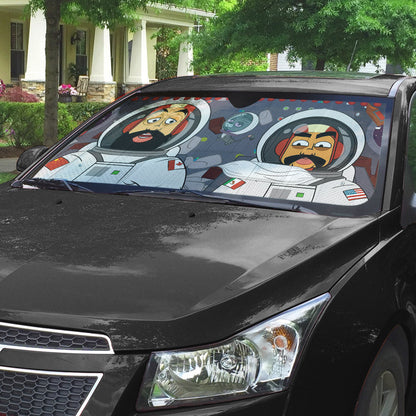 Gearhumans 3D Chee And Cho In Space Custom Car Auto Sunshade