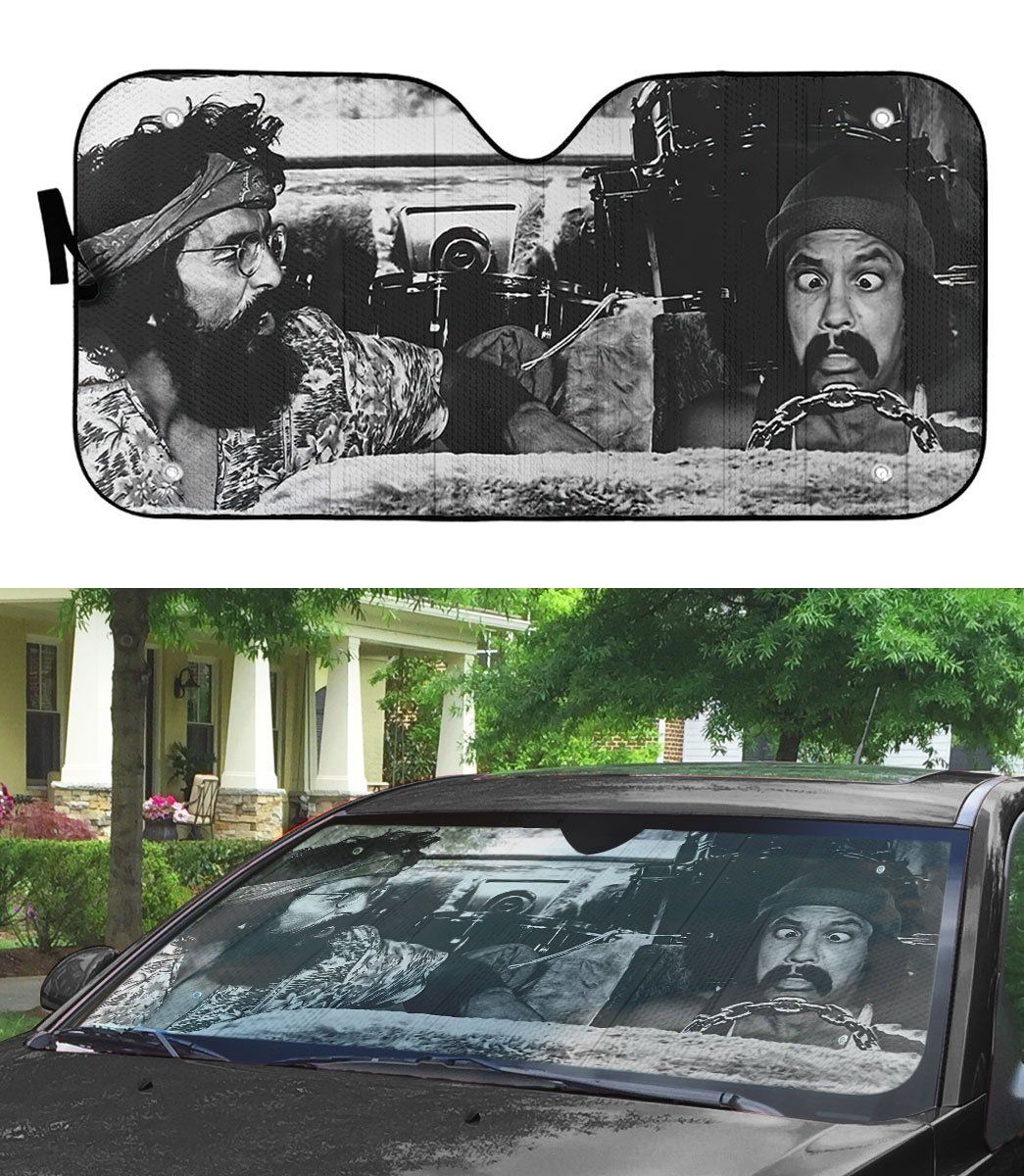Gearhumans 3D Cheech And Chong Custom Car Auto Sunshade