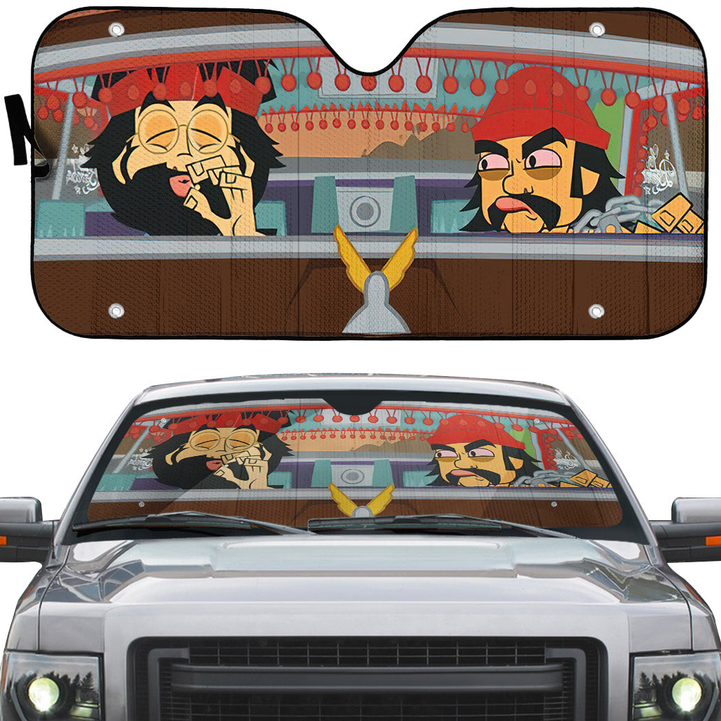 Gearhumans 3D Cheech And Chongs Animation Custom Car Auto Sunshade