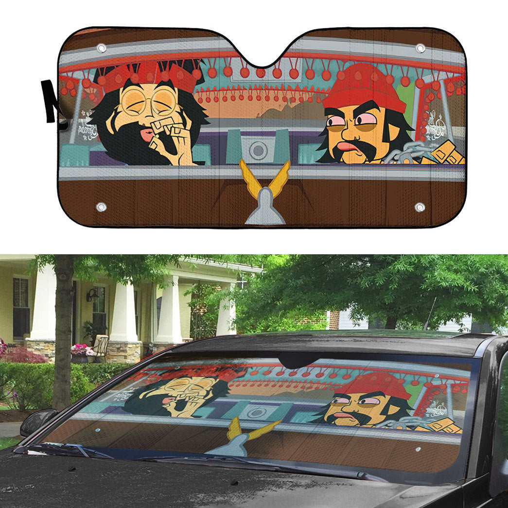 Gearhumans 3D Cheech And Chongs Animation Custom Car Auto Sunshade
