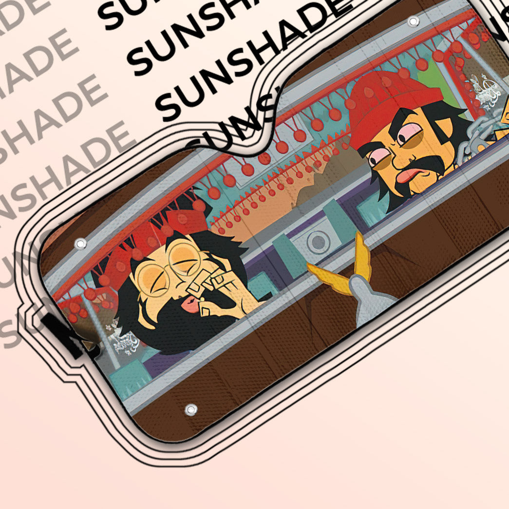 Gearhumans 3D Cheech And Chongs Animation Custom Car Auto Sunshade