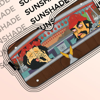Gearhumans 3D Cheech And Chongs Animation Custom Car Auto Sunshade