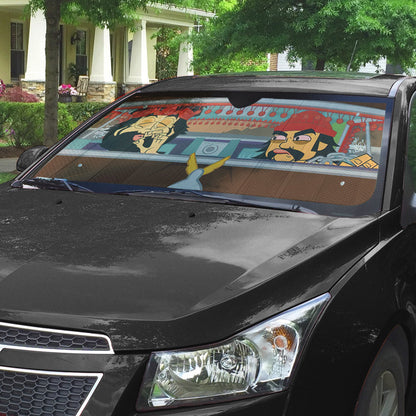 Gearhumans 3D Cheech And Chongs Animation Custom Car Auto Sunshade
