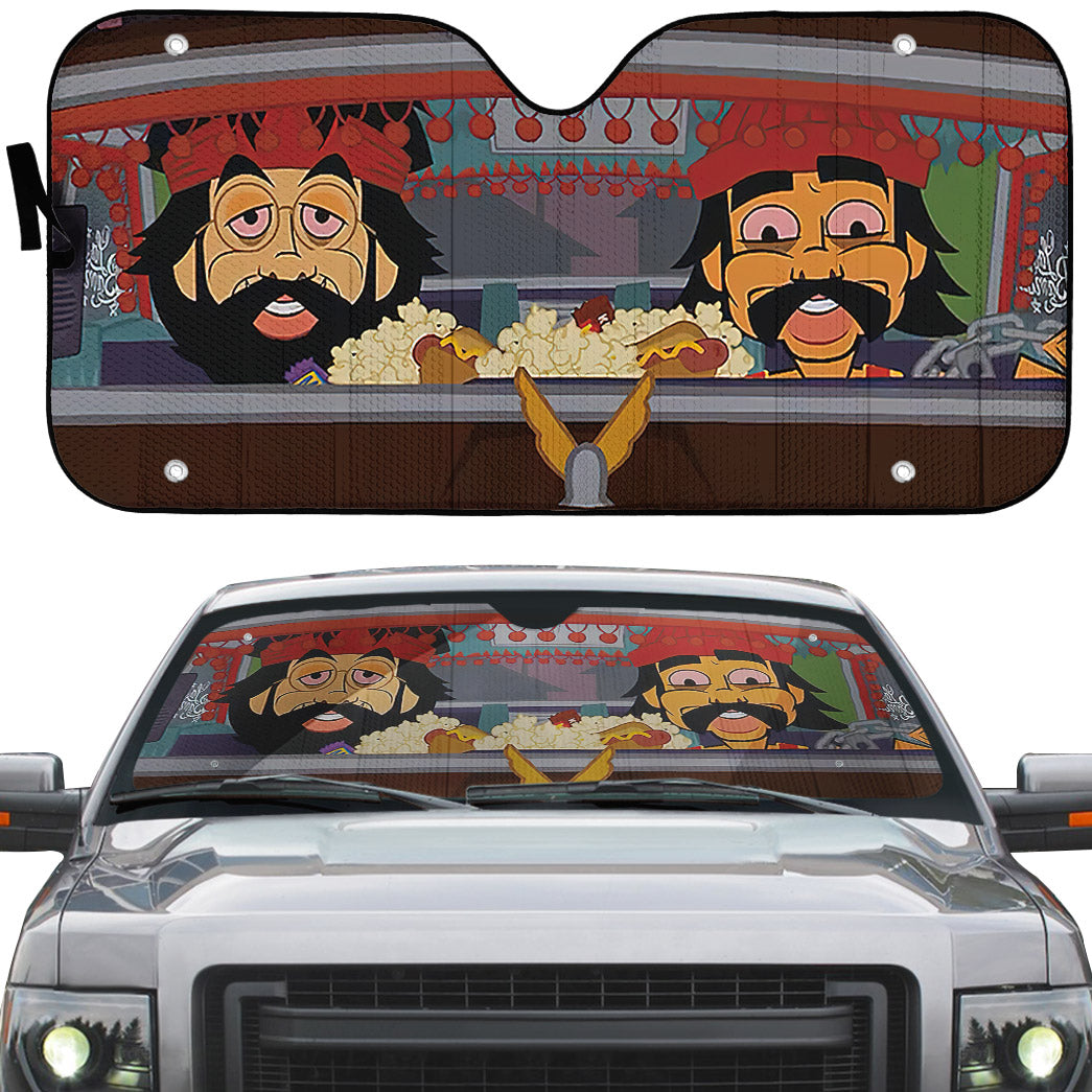 Gearhumans 3D Cheech And Chongs Animation Custom Car Auto Sunshade