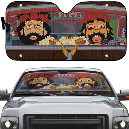 Gearhumans 3D Cheech And Chongs Animation Custom Car Auto Sunshade