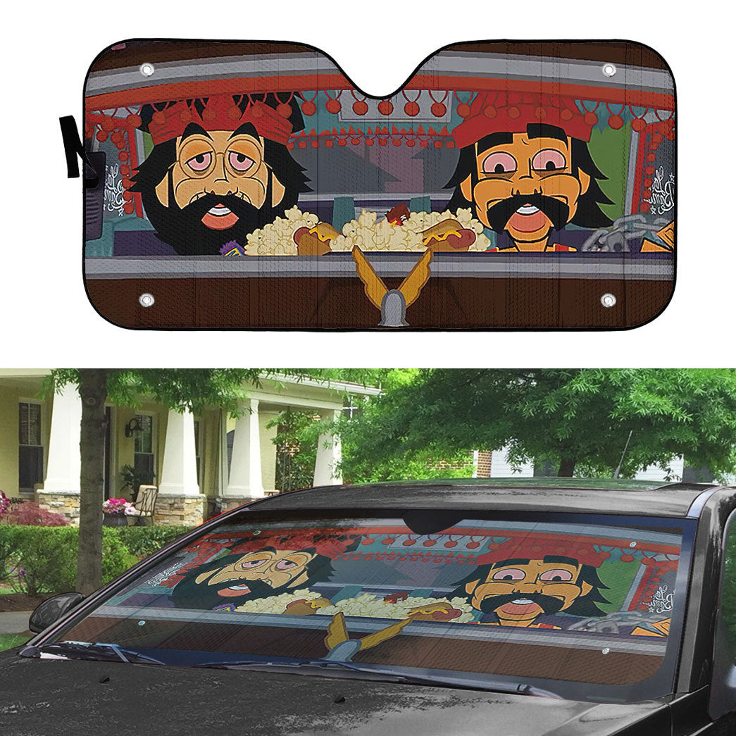 Gearhumans 3D Cheech And Chongs Animation Custom Car Auto Sunshade