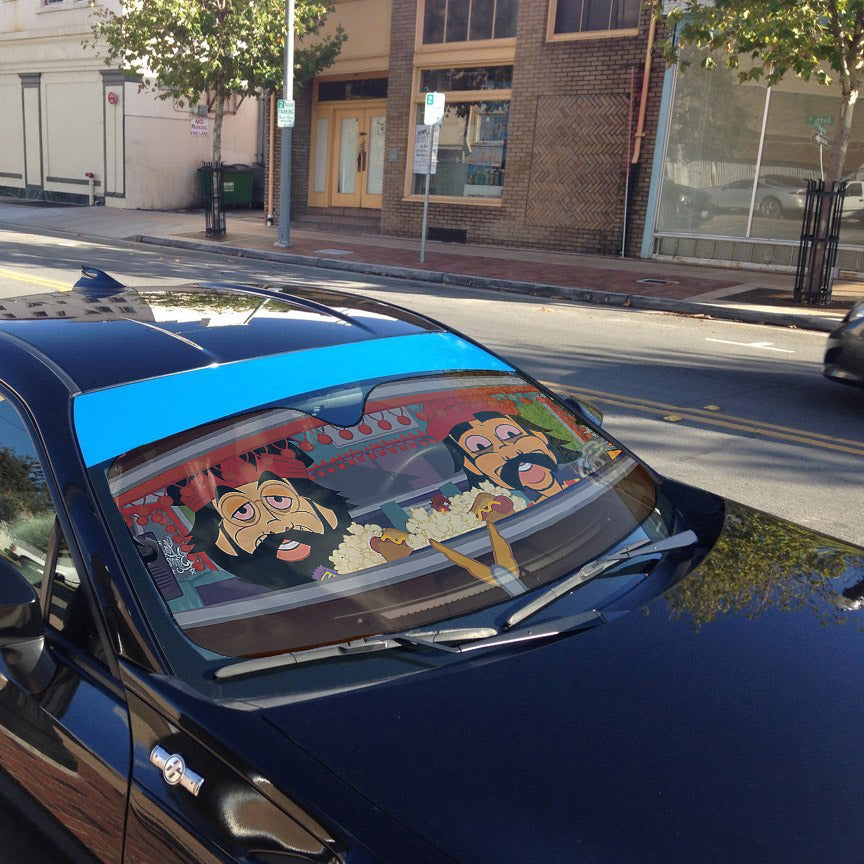 Gearhumans 3D Cheech And Chongs Animation Custom Car Auto Sunshade