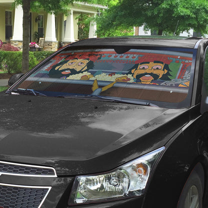 Gearhumans 3D Cheech And Chongs Animation Custom Car Auto Sunshade