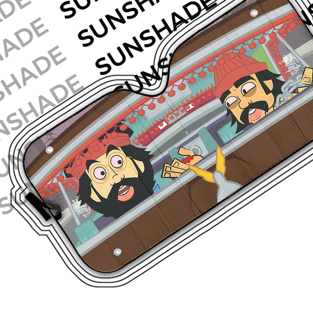 Gearhumans 3D Cheech And Chongs Animation Custom Car Auto Sunshade