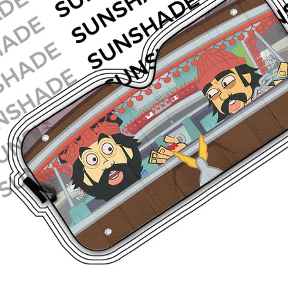 Gearhumans 3D Cheech And Chongs Animation Custom Car Auto Sunshade
