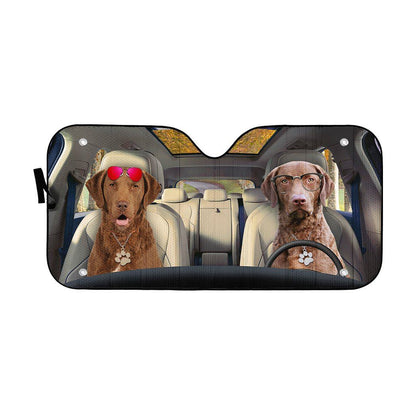Gearhumans 3D Chesapeake Bay Retriever Dog Auto Car Sunshade