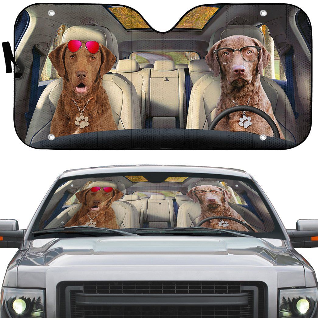 Gearhumans 3D Chesapeake Bay Retriever Dog Auto Car Sunshade