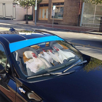 Gearhumans 3D Chicken Custom Car Auto Sunshade