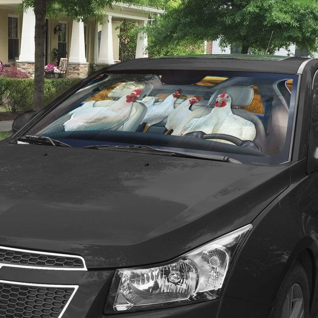 Gearhumans 3D Chicken Custom Car Auto Sunshade