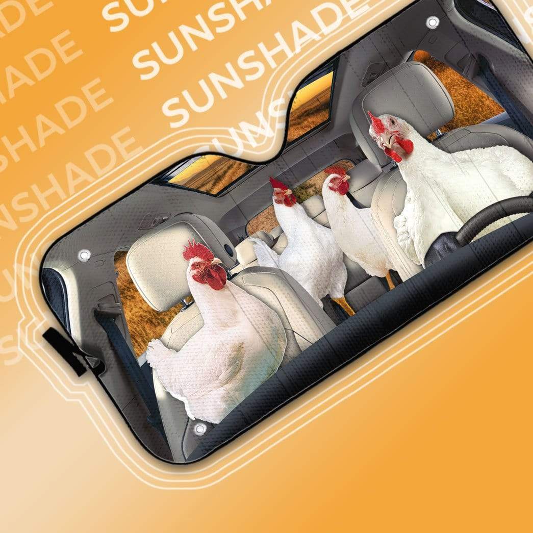 Gearhumans 3D Chicken Custom Car Auto Sunshade