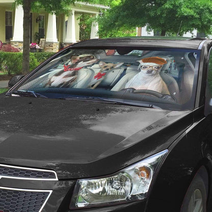 Gearhumans 3D Chihuahua Custom Car Auto Sunshade