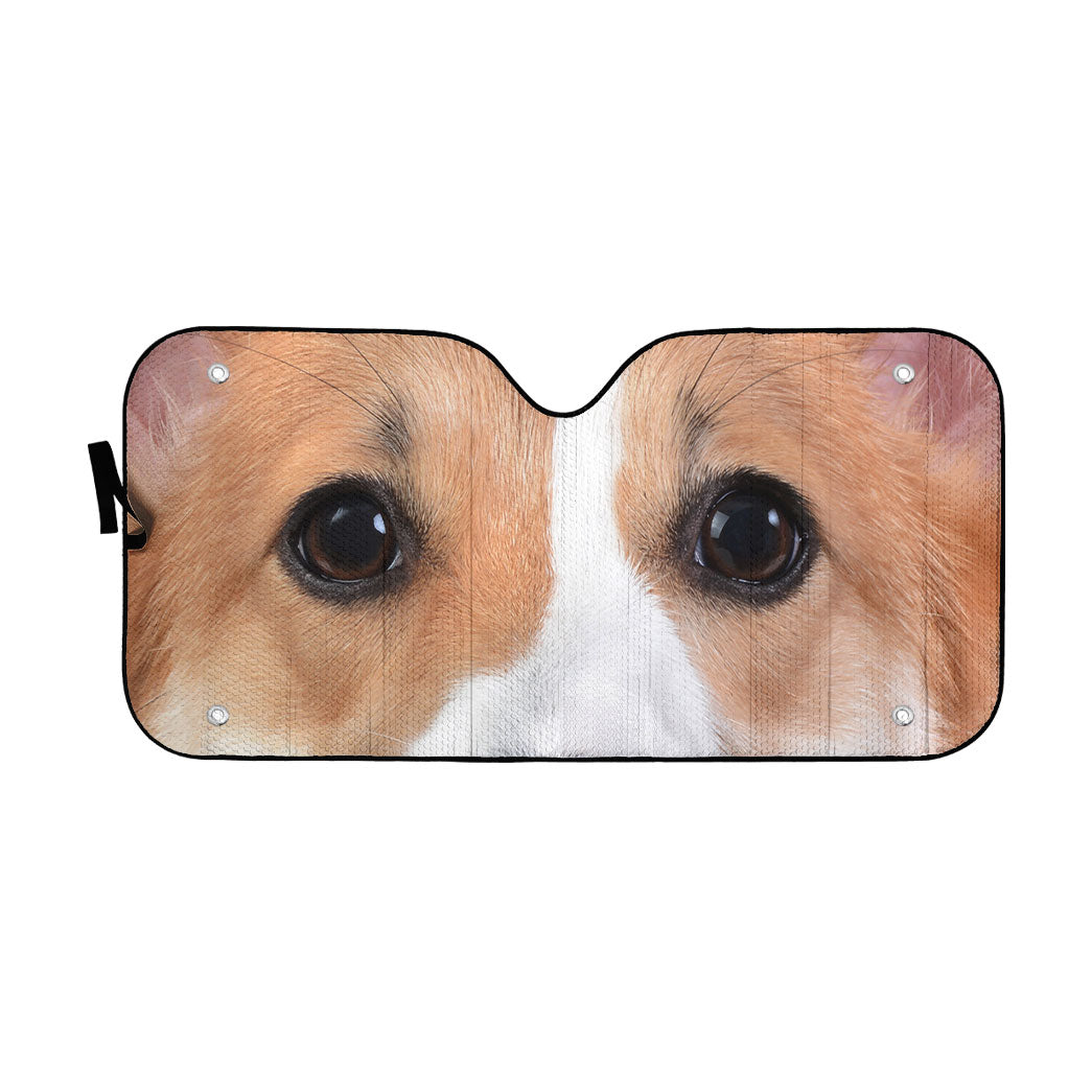 Gearhumans 3D Corgi Dog Eyes Custom Car Auto Sunshade