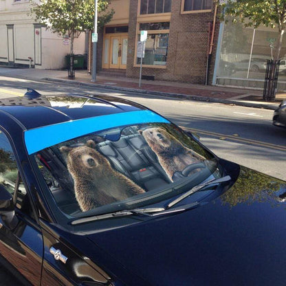 Gearhumans 3D Couple Grizzly Bear Brown Bear Custom Car Auto Sunshade