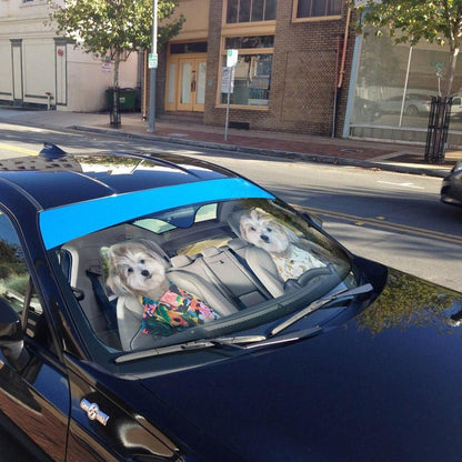 Gearhumans 3D Couple Lovely Shih Tzu Puppies Custom Car Auto Sunshade
