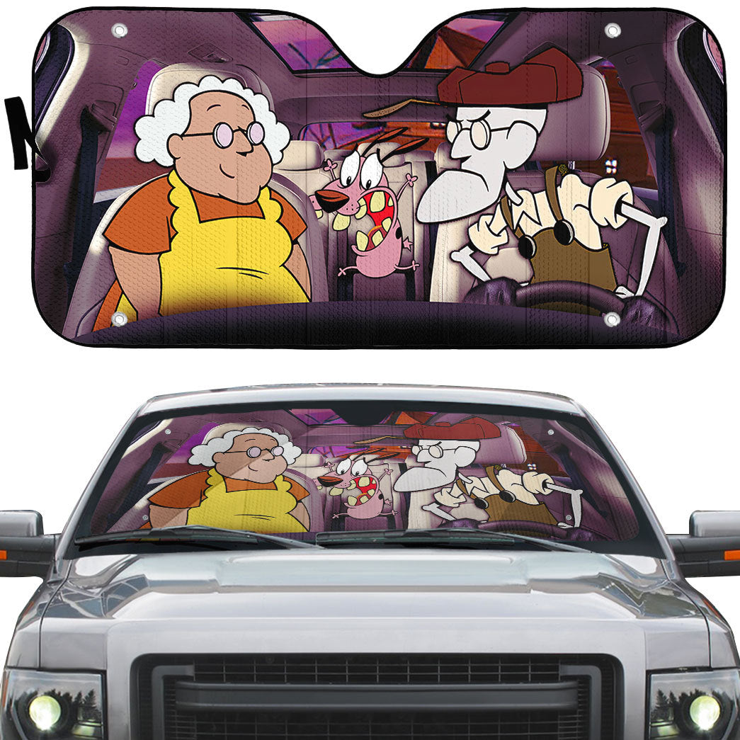 Gearhumans 3D Courage The Cowardly Dog Custom Car Auto Sunshade