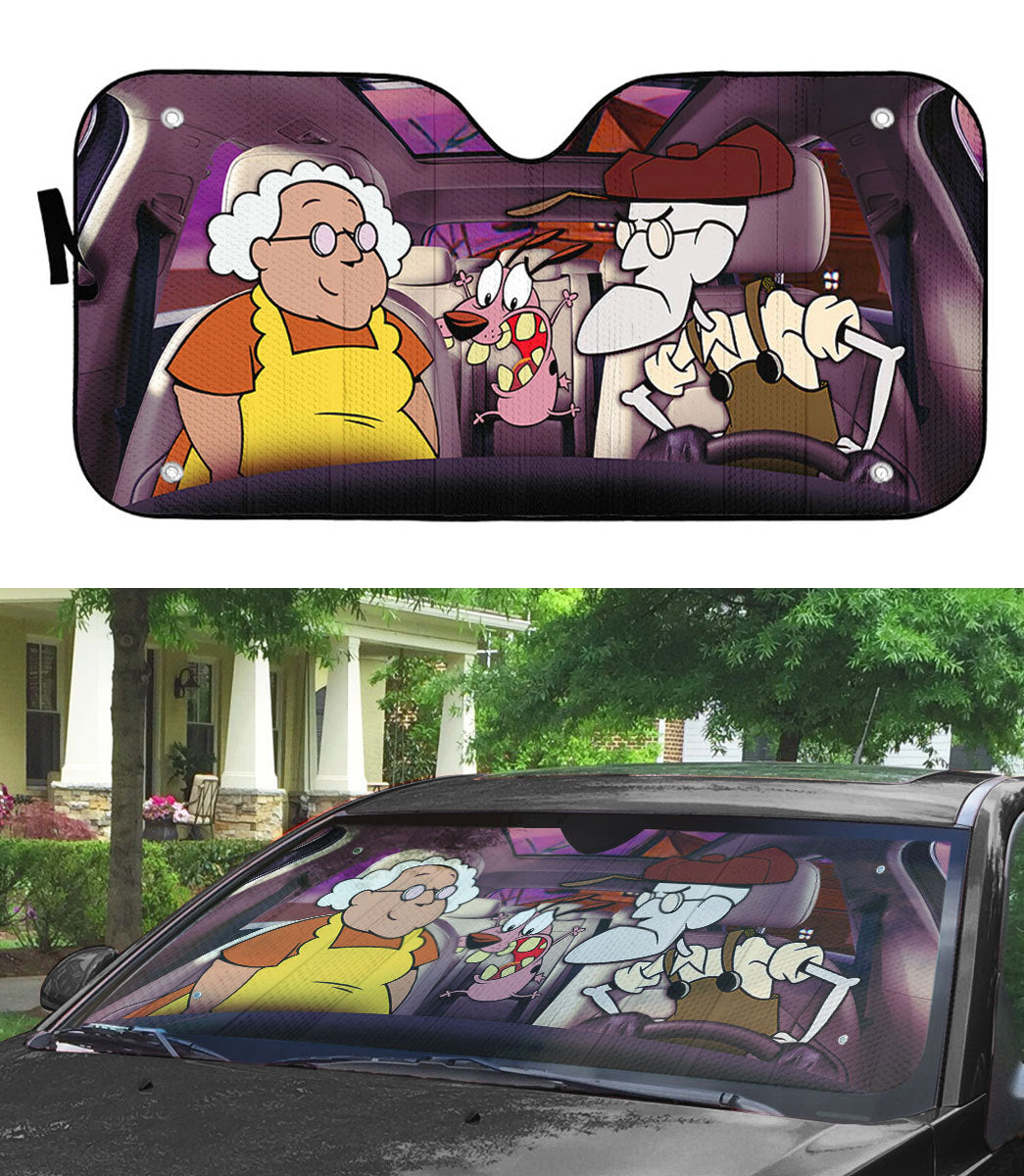Gearhumans 3D Courage The Cowardly Dog Custom Car Auto Sunshade