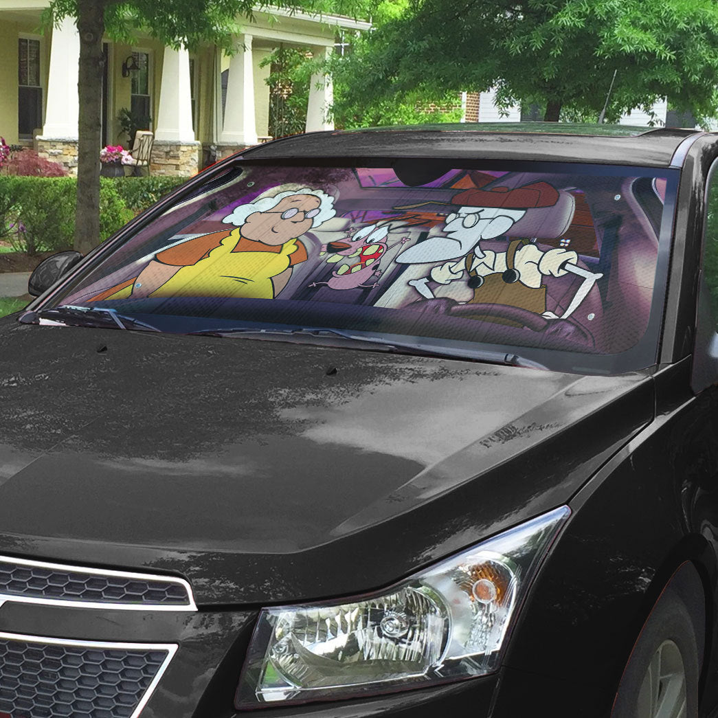 Gearhumans 3D Courage The Cowardly Dog Custom Car Auto Sunshade