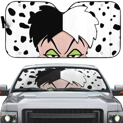 Gearhumans 3D Cruella De Vil Custom Car Auto Sunshade