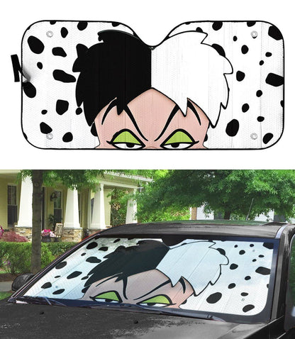 Gearhumans 3D Cruella De Vil Custom Car Auto Sunshade