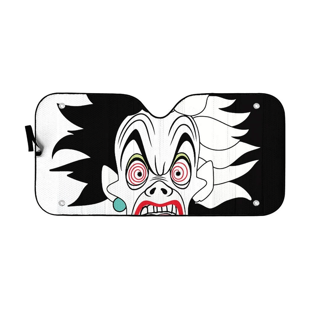 Gearhumans 3D Cruella De Vil Custom Car Auto Sunshade