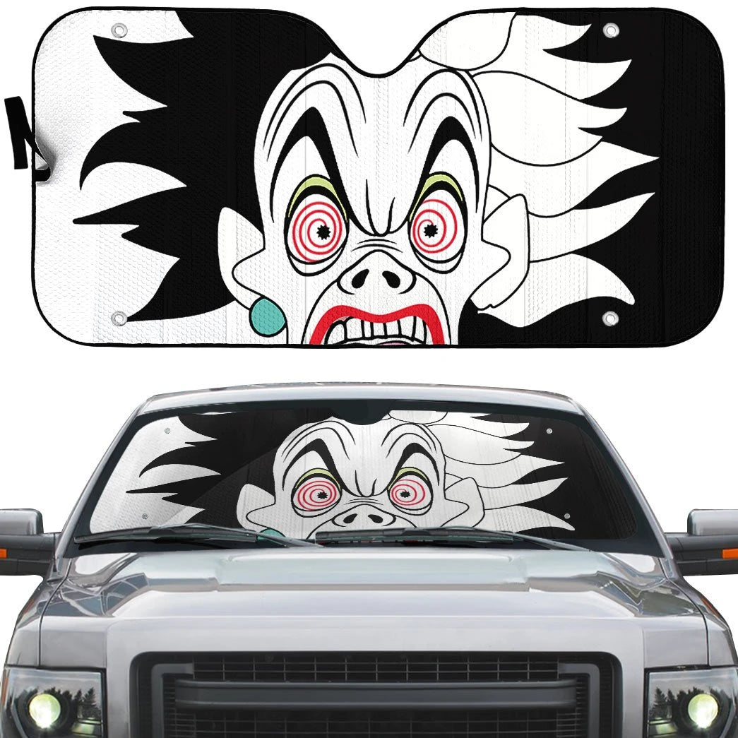 Gearhumans 3D Cruella De Vil Custom Car Auto Sunshade