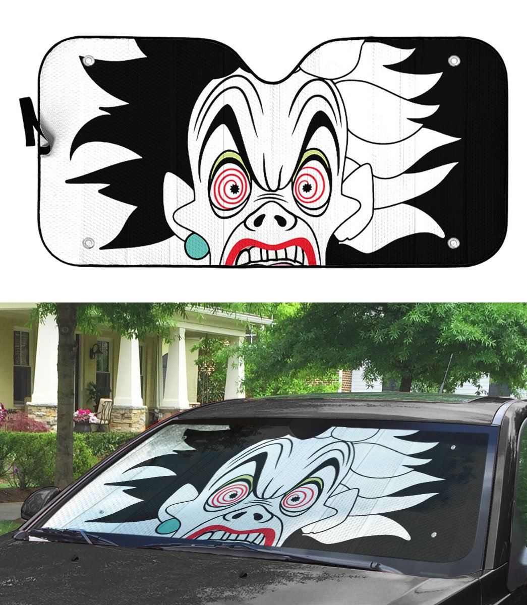 Gearhumans 3D Cruella De Vil Custom Car Auto Sunshade
