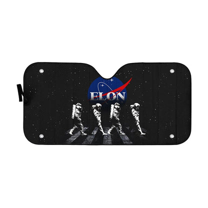 Gearhumans 3D Custom Car Auto Sunshade Elon Astronaut