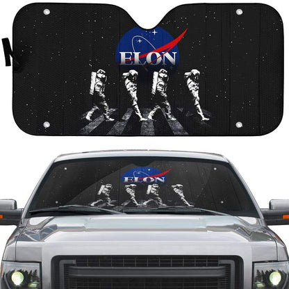 Gearhumans 3D Custom Car Auto Sunshade Elon Astronaut