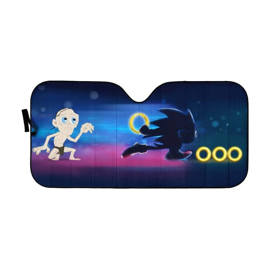 Gearhumans 3D Custom Car Auto Sunshade Sonic And LOTR My Precious