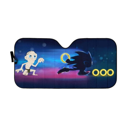 Gearhumans 3D Custom Car Auto Sunshade Sonic And LOTR My Precious