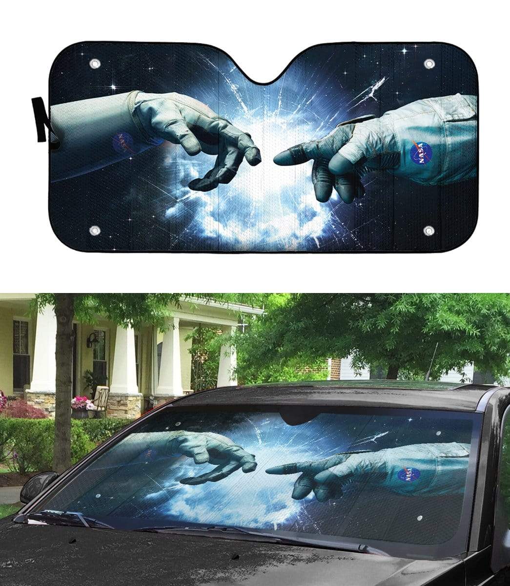 Gearhumans 3D Custom Car Auto Sunshade The Creation Of Astronaut