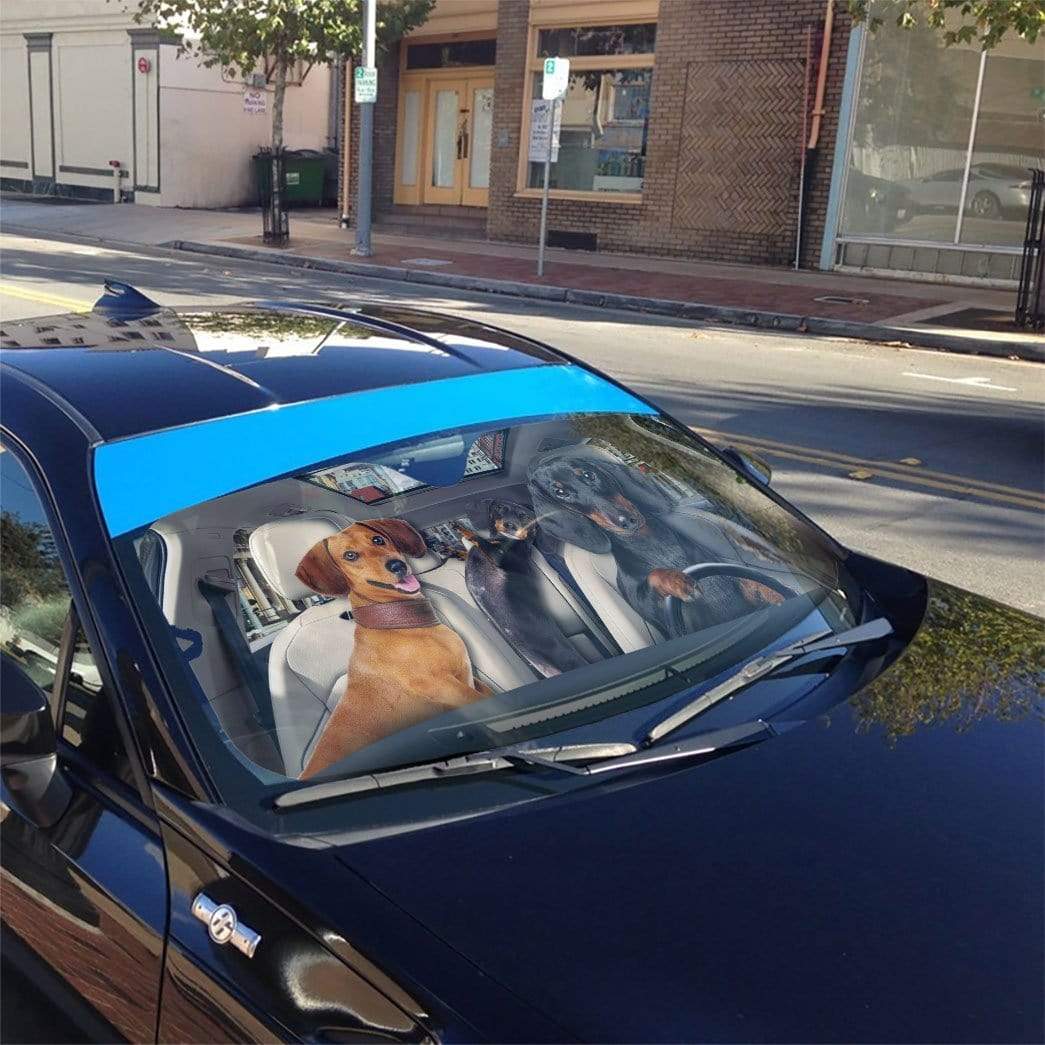 Gearhumans 3D Dachshund Custom Car Auto Sunshade