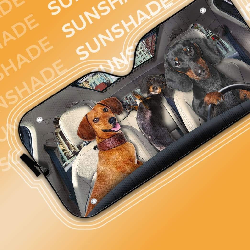 Gearhumans 3D Dachshund Custom Car Auto Sunshade