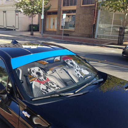 Gearhumans 3D Dalmatian Dog Auto Car Sunshade