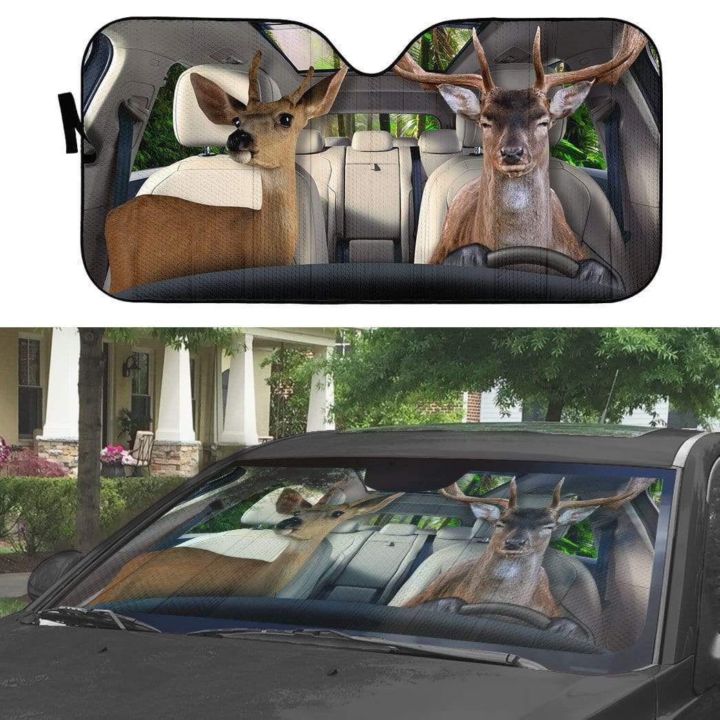 Gearhumans 3D Deer Custom Car Auto Sunshade