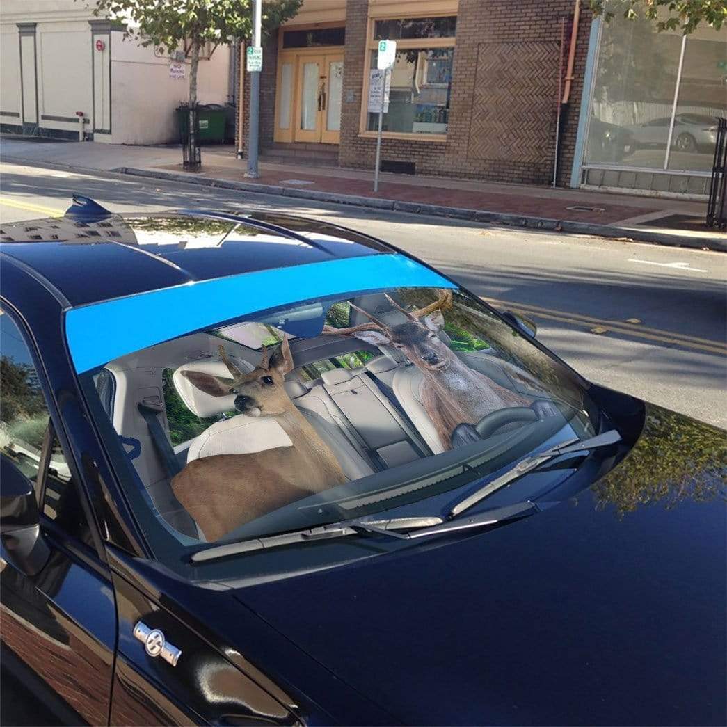 Gearhumans 3D Deer Custom Car Auto Sunshade