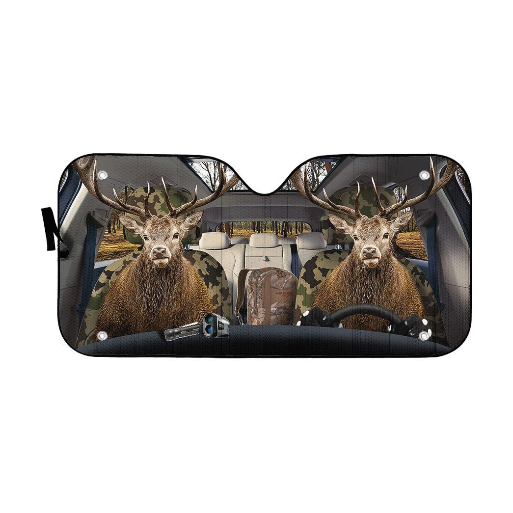 Gearhumans 3D Deer Custom Car Auto Sunshade