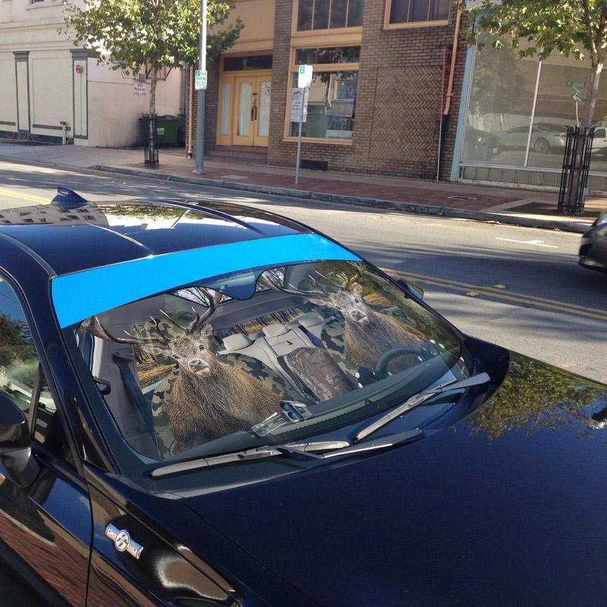 Gearhumans 3D Deer Custom Car Auto Sunshade