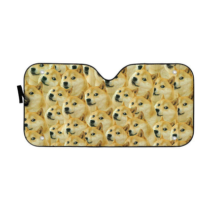 Gearhumans 3D Doge Meme Custom Car Auto Sunshade