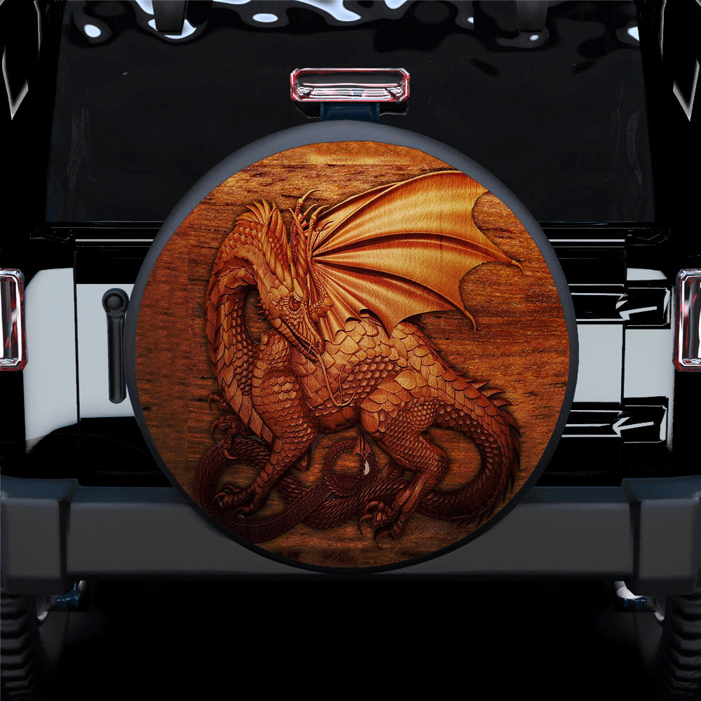 3D Dragon Wood Art Jeep Car Spare Tire Cover