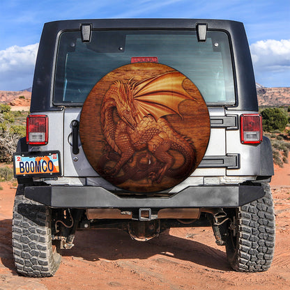 3D Dragon Wood Art Jeep Car Spare Tire Cover