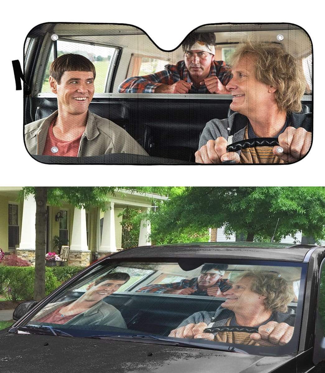 Gearhumans 3D Dumb & Dumber Custom Car Auto Sunshade