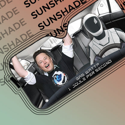 Gearhumans 3D Elon Musk Custom Car Auto Sunshade